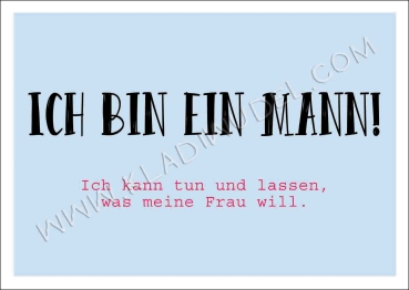 Postkarte - Ich bin ein Mann