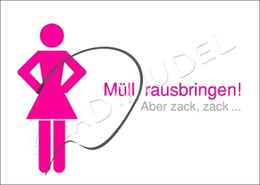 Postkarte - Müll rausbringen