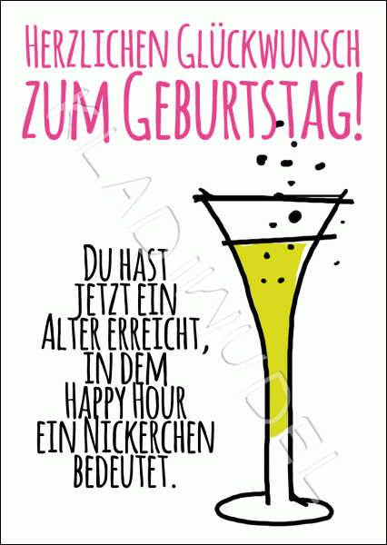 Postkarte - Happy Hour Geburtstag