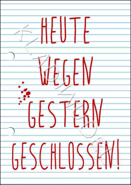 Postkarte - Heute wegen gestern